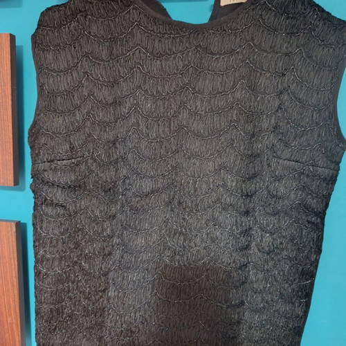 Vintage sleeveless top with embroidery black used, size L