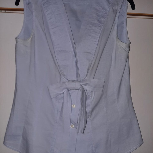 FIDELE Blue Shirt Like New with Front Bow Ties, Size M