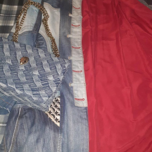 Desigual denim coat size S like new with denim bag