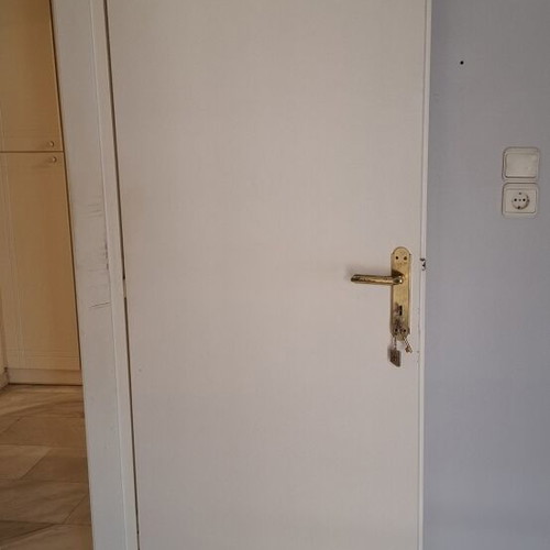 Wooden interior doors used, 3 sliding and 3 hinged