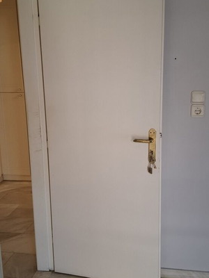 Wooden interior doors used, 3 sliding and 3 hinged
