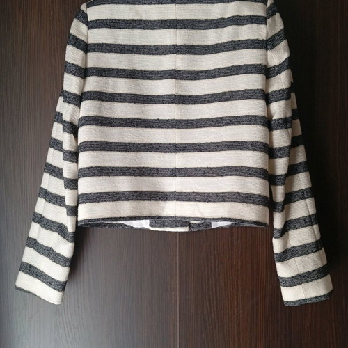 Women's striped jacket new, size M, white and blue