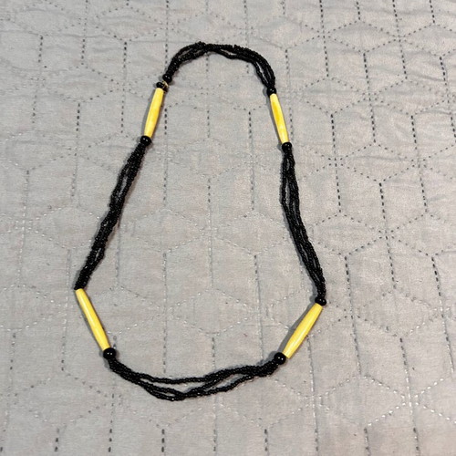 Necklace black with beige details like new