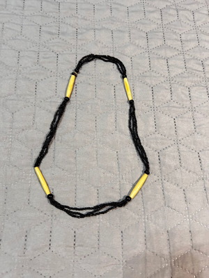 Necklace black with beige details like new
