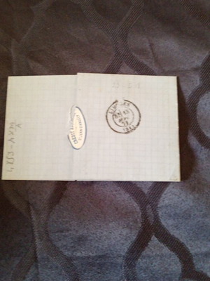French letter from 1871 used with stamps and bank label