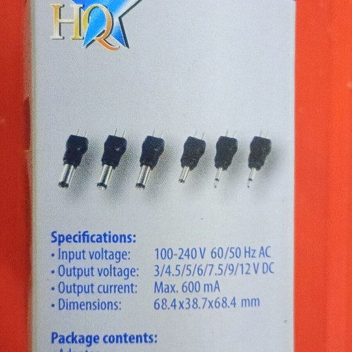 Adjustable voltage power supply 600 mA (3 to 12V)