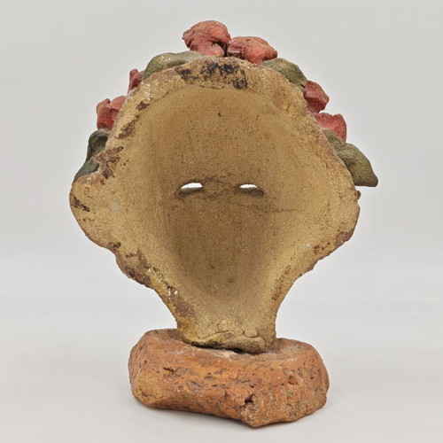 Ceramic mask on stone base by Popi Lydaki used