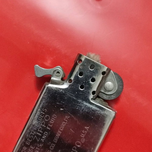 Slim Zippo lighter used, collectible (1989)
