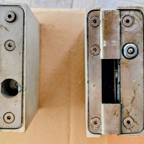 GEVY Glass Door Lock like new, inox matte with cylinder