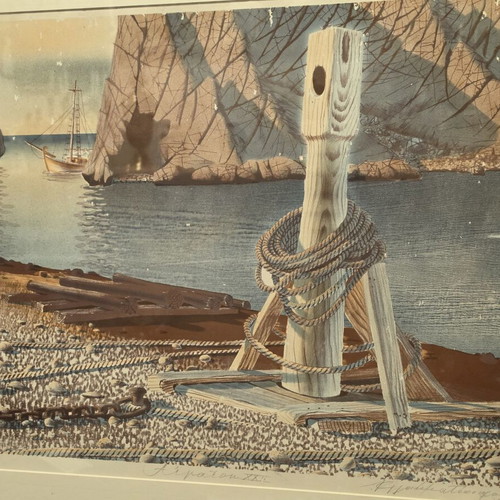Grammatopoulos Aegean Signed Silk Screen Print like new