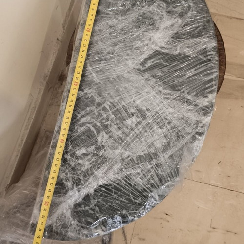 Bronze Entry Console with Mirror and Green Marble Shelf like new