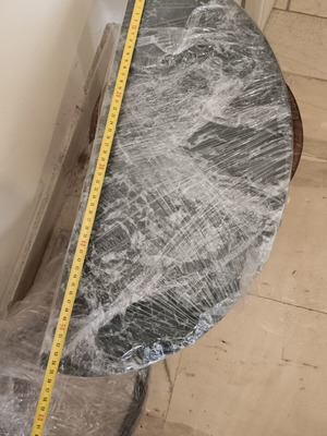 Bronze Entry Console with Mirror and Green Marble Shelf like new