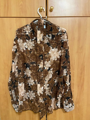 Vassia Kostara floral shirt one size new, black and brown