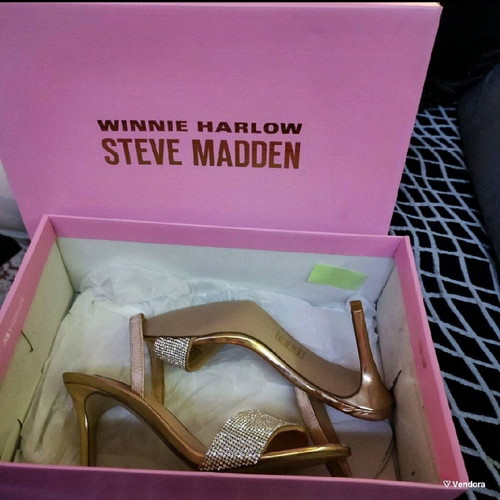 Steve Madden sandals size 37.5 pink-gold with strass new