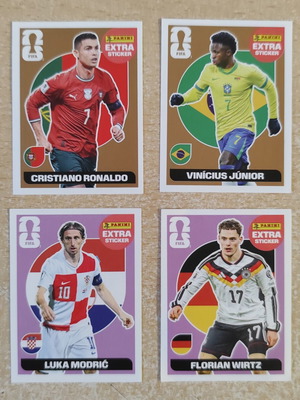 Extra Sticker World Cup 2026, Ronaldo Bronze 23, Vinicius 22, Modric Base 10, Florian Wirtz Base 10