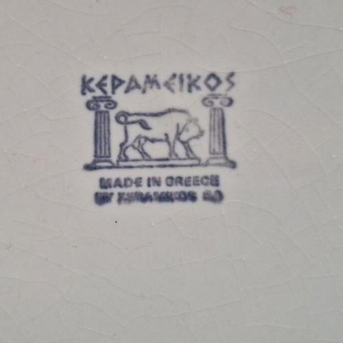 Kerameikos ceramic plate with ancient Greek design