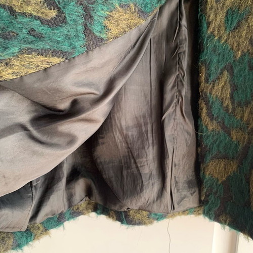Vicolo Green Jacquard Longline Coat like new