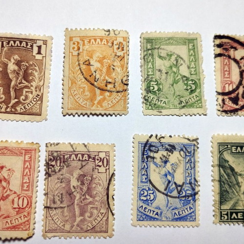 Greek stamps like new, 20 pieces, Flying Hermes and 1821 Heroes