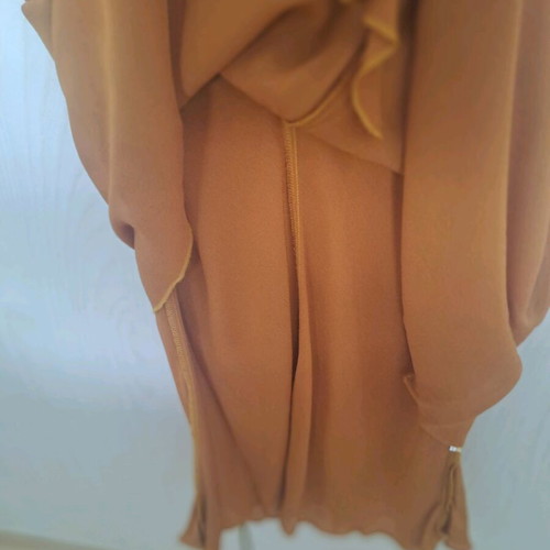 Lussile sleeveless blouse with ruffles like new, brown