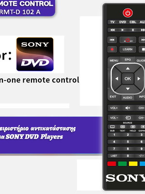 Τηλεχειριστήριο αντικατάστασης για Sony DVD players καινούργιο