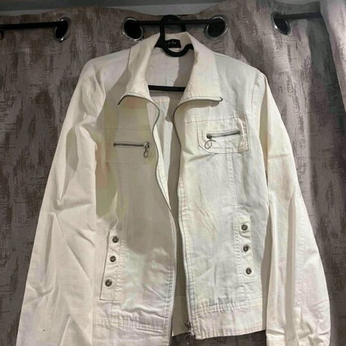 Fleece jacket like new, white, size L