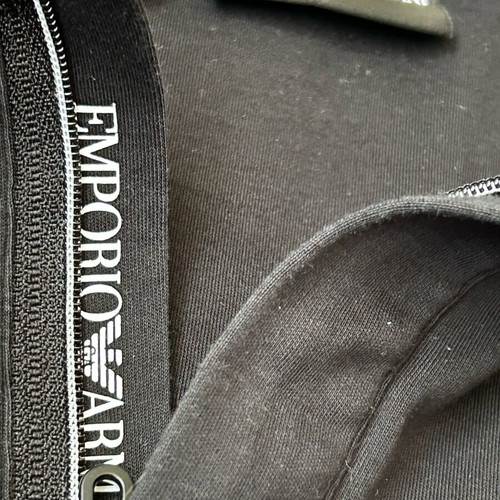 Emporio Armani men's zip polo shirt S like new, black