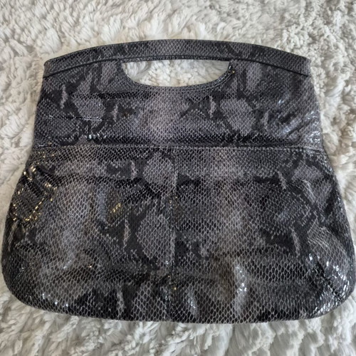 Nine West clutch bag like new, gray python print