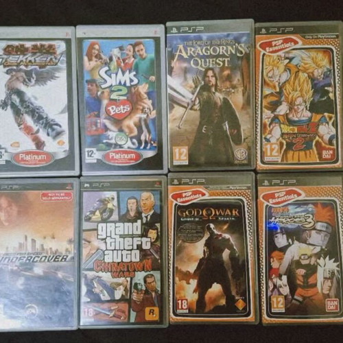 PSP games used, pack of 12