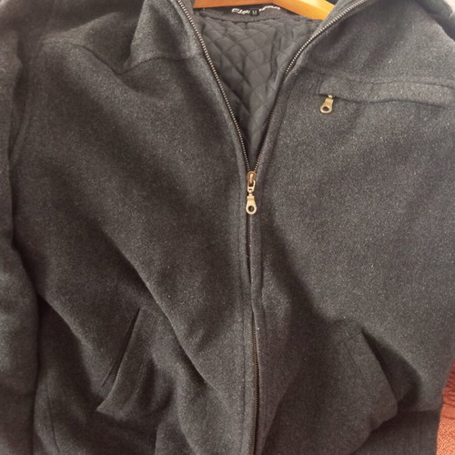 Wool coat used, size M-L, black and gray