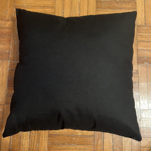 Decorative black pillow 30x30 cm with unique red and white design