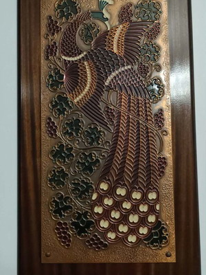 Vintage copper relief art collection used by A. Anastasopoulou, 1977