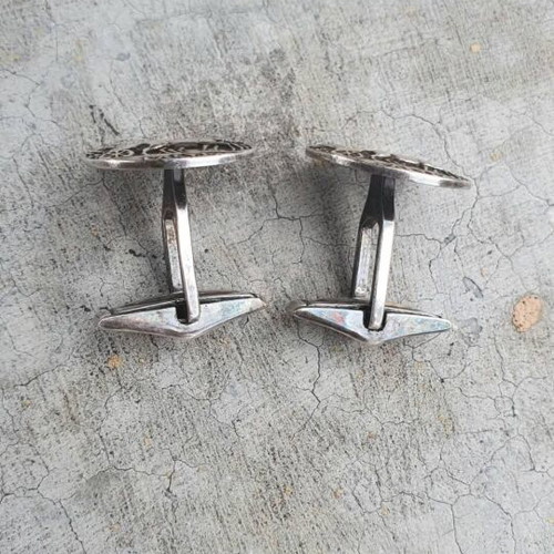 Chatenoud silver cufflinks used with antique chariot motifs