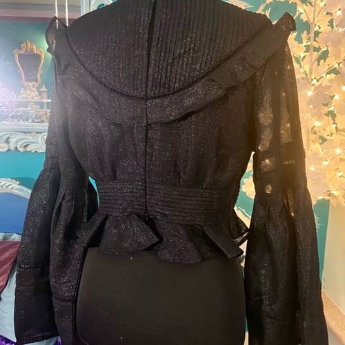 Starry Night Gothic Blouse new, size M, black with silver