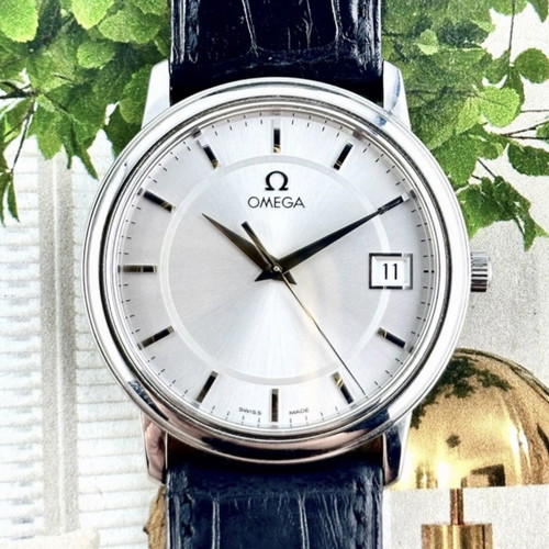 Omega De Ville Men's Quartz Watch Ref. 196.1150 like new, black and silver