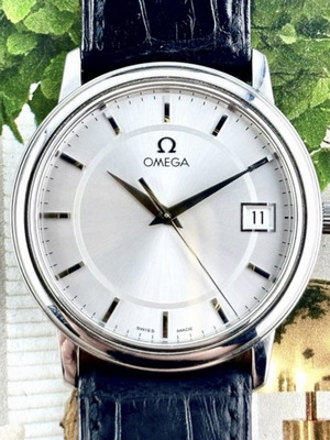 Omega De Ville ανδρικό ρολόι quartz Ref. 196.1150 σαν καινούργιο, μαύρο και ασημί