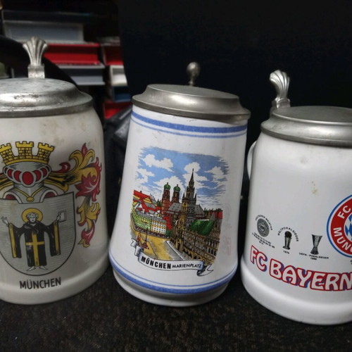 Vintage beer glasses used, set of 3, Germany