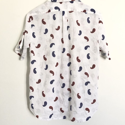Vintage women's short-sleeve shirt with paisley pattern used, size M