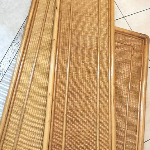 Single bed with storage space, like new, bamboo handmade with mattress
