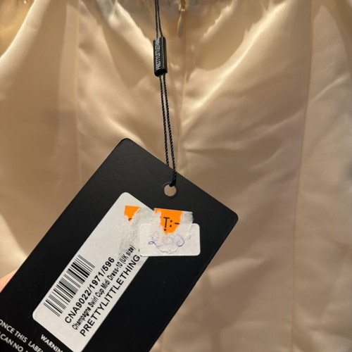 Pretty Little Thing pencil dress new, size S, cream champagne