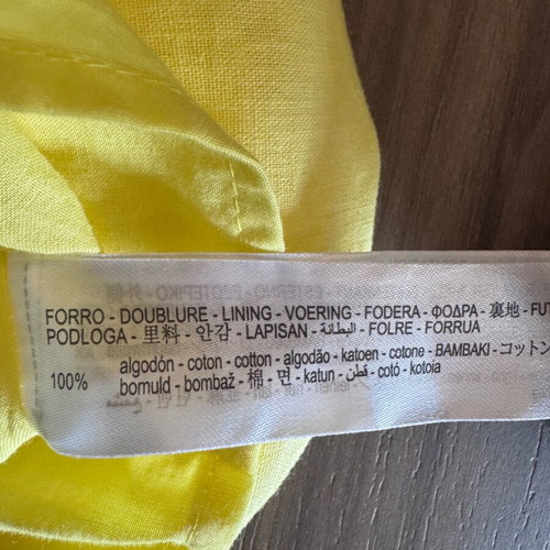 Bershka dress new, yellow, large, 100% cotton linen