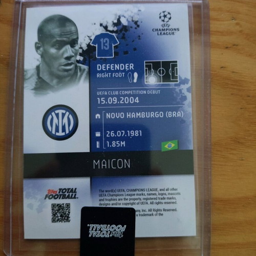 Topps Total Football Maicon Inter Shadow card like new