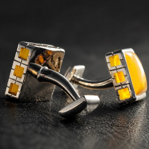 Baltic Amber Handmade 925 Sterling Silver Cufflinks