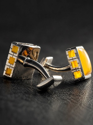 Baltic Amber Handmade 925 Sterling Silver Cufflinks