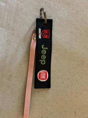 Jeep, Fiat & Dodge keychain like new, black and pink