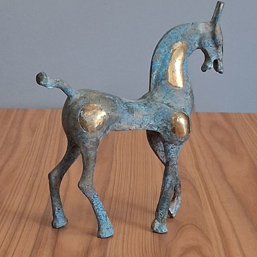 Bronze Horse Sculpture used with unique patina