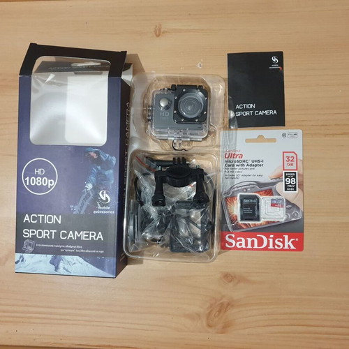 Action camera HD waterproof new with 32GB memory card
