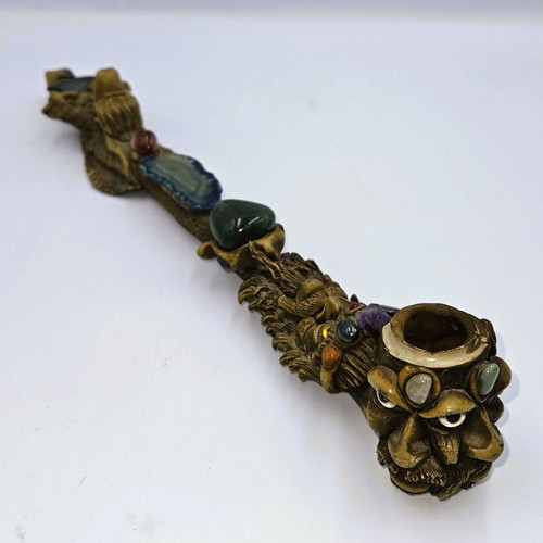 Handmade pipe with semi-precious stones used