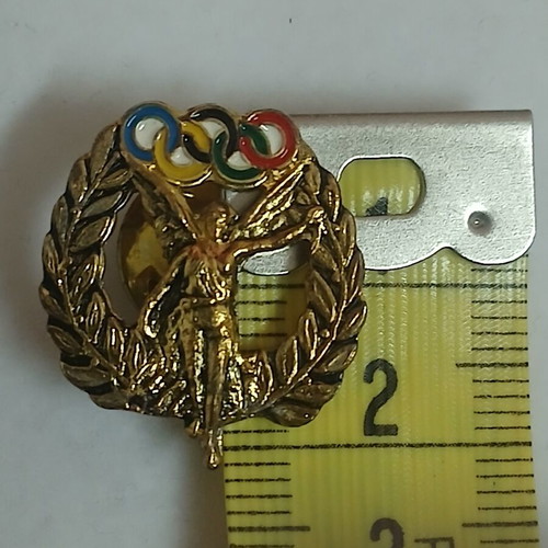Athens 2004 Olympic Games metal pin with Nike and olive wreath