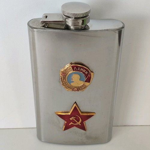 Lenin USSR flask used, steel