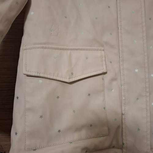 Mango girls' jacket like new, pink with fur lining and stars